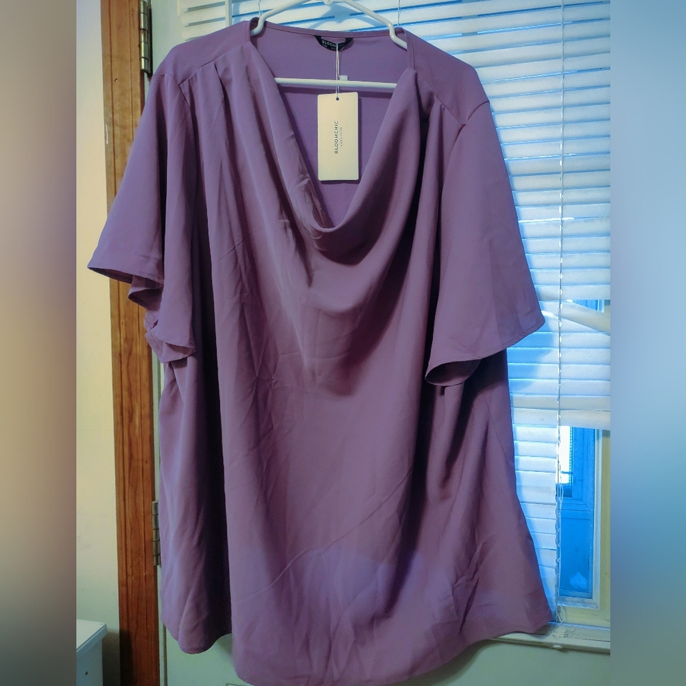 NWT BloomChic Purple Cowl Neck Blouse Top - Picture 2 of 5
